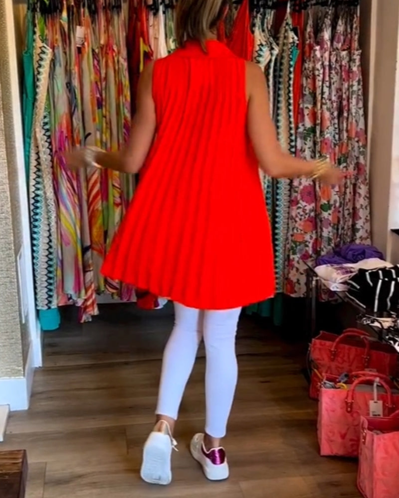 Nadine | Sleeveless Ruffle Collar Top
