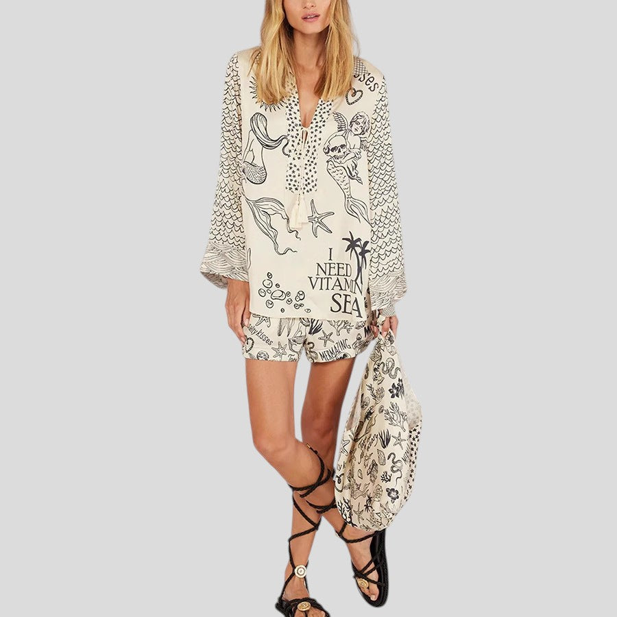 Marla | Printed Beach Tunic Set