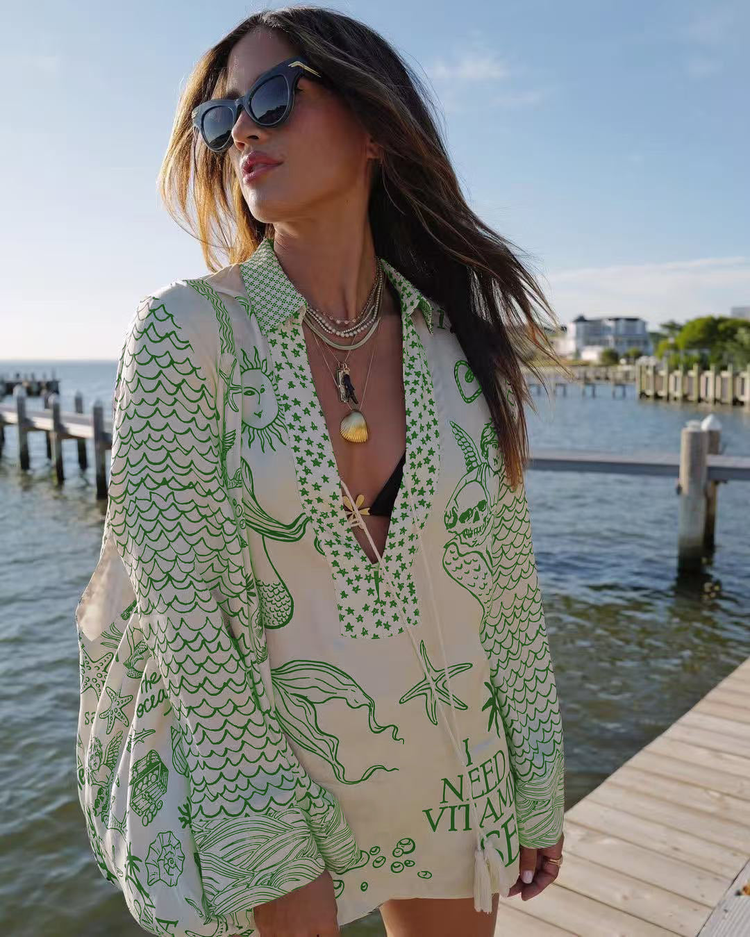 Marla | Printed Beach Tunic Set
