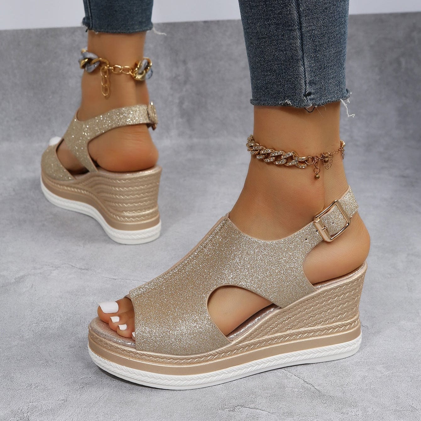 Isolde™ | Glitter-Finish Sandals