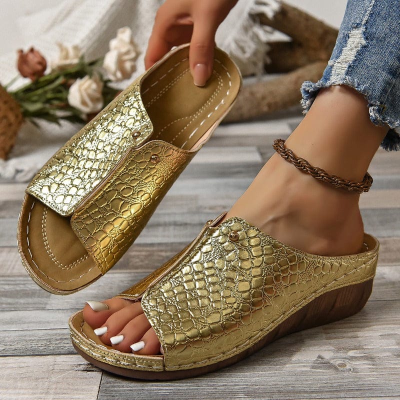 Julissa™ | Metallic Slip-On Sandals