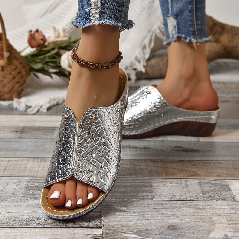 Julissa™ | Metallic Slip-On Sandals