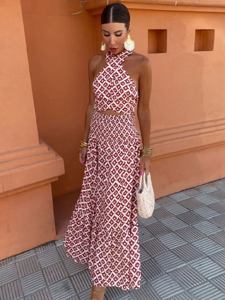 Sadie – Halterneck Cut-Out Midi Dress