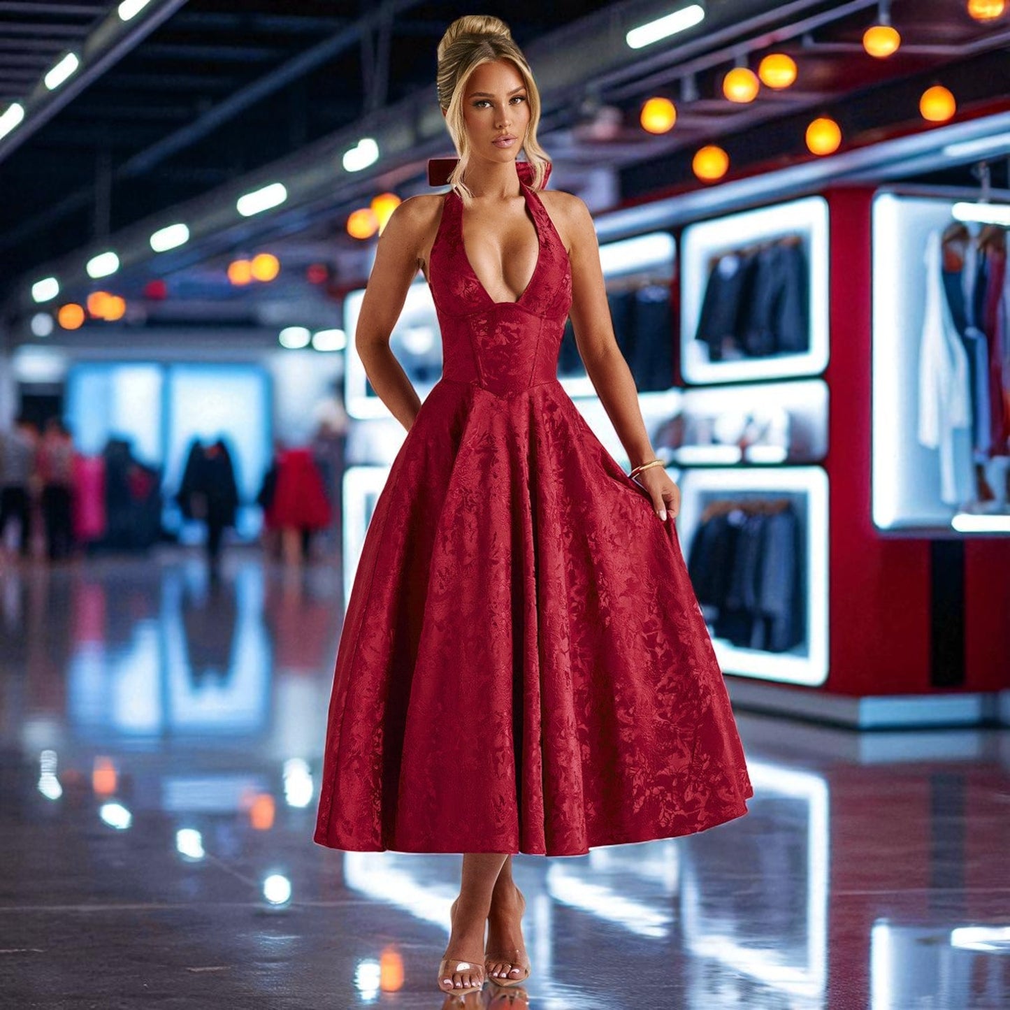 Juliet – Halterneck Midi Dress