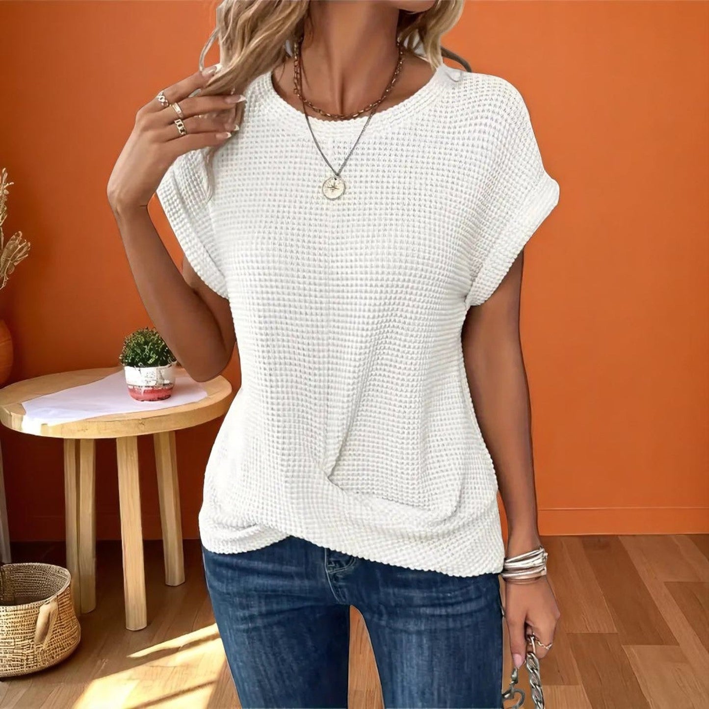 Elodia™ | Elegant Round Neck Blouse