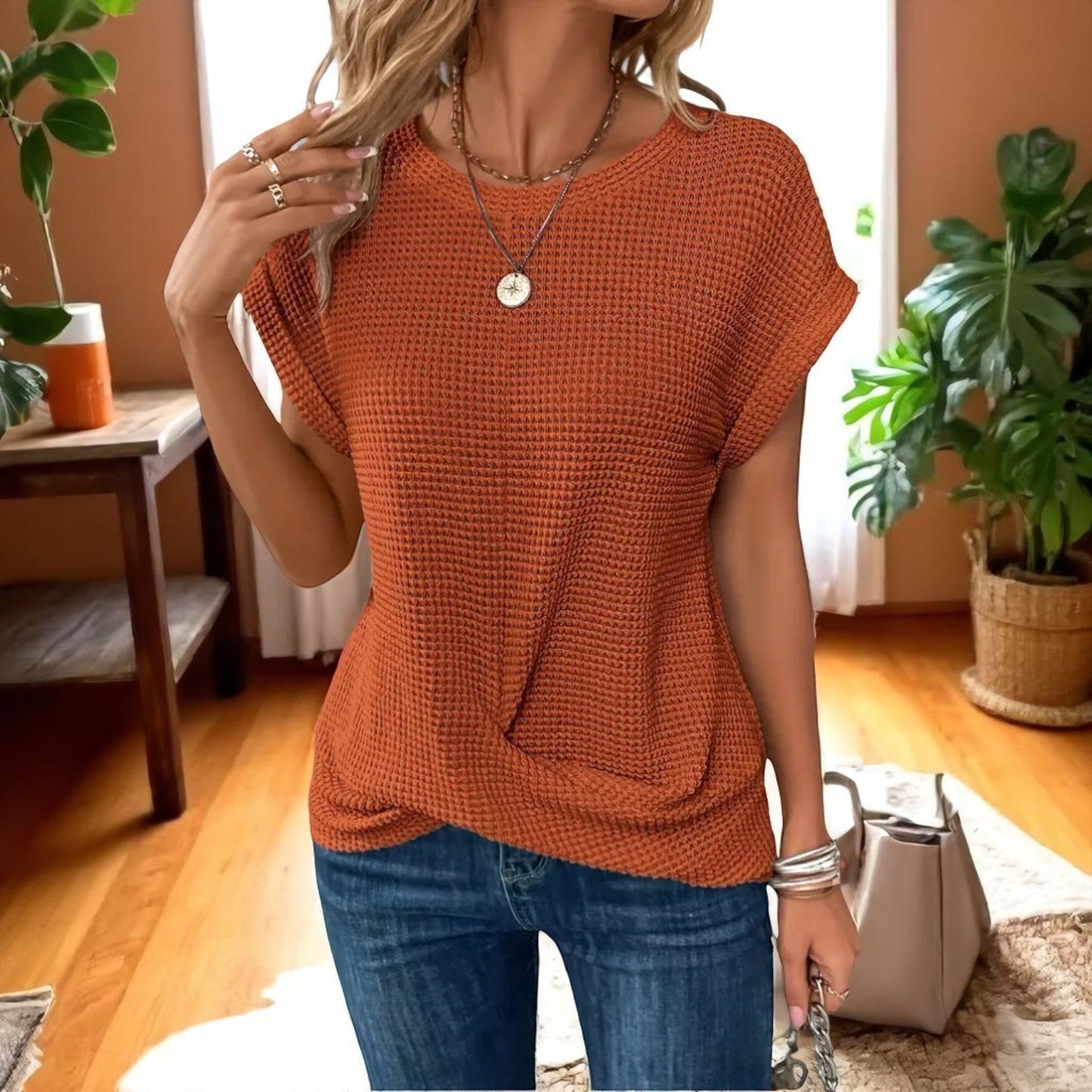 Elodia™ | Elegant Round Neck Blouse