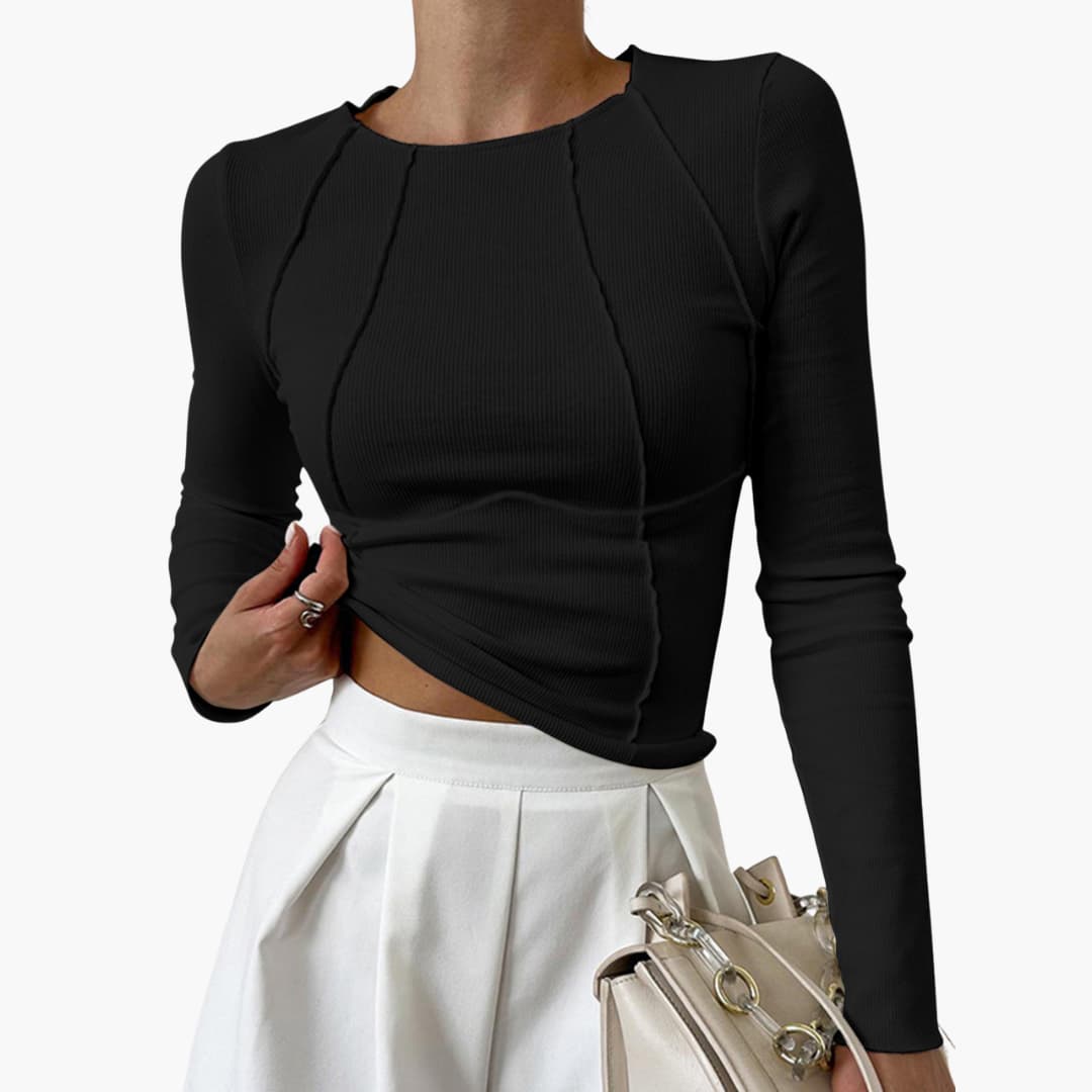 Alva | Sculpted Seam Long Sleeve Top