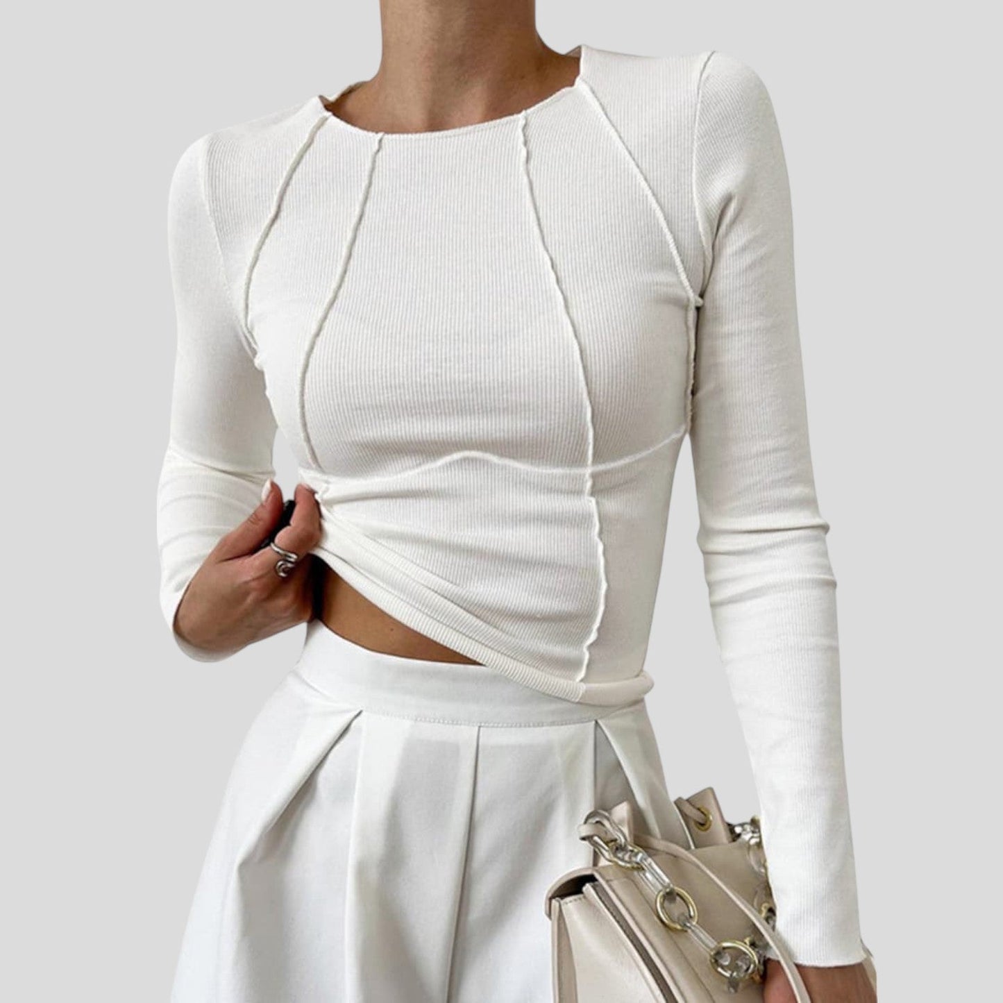 Alva | Sculpted Seam Long Sleeve Top