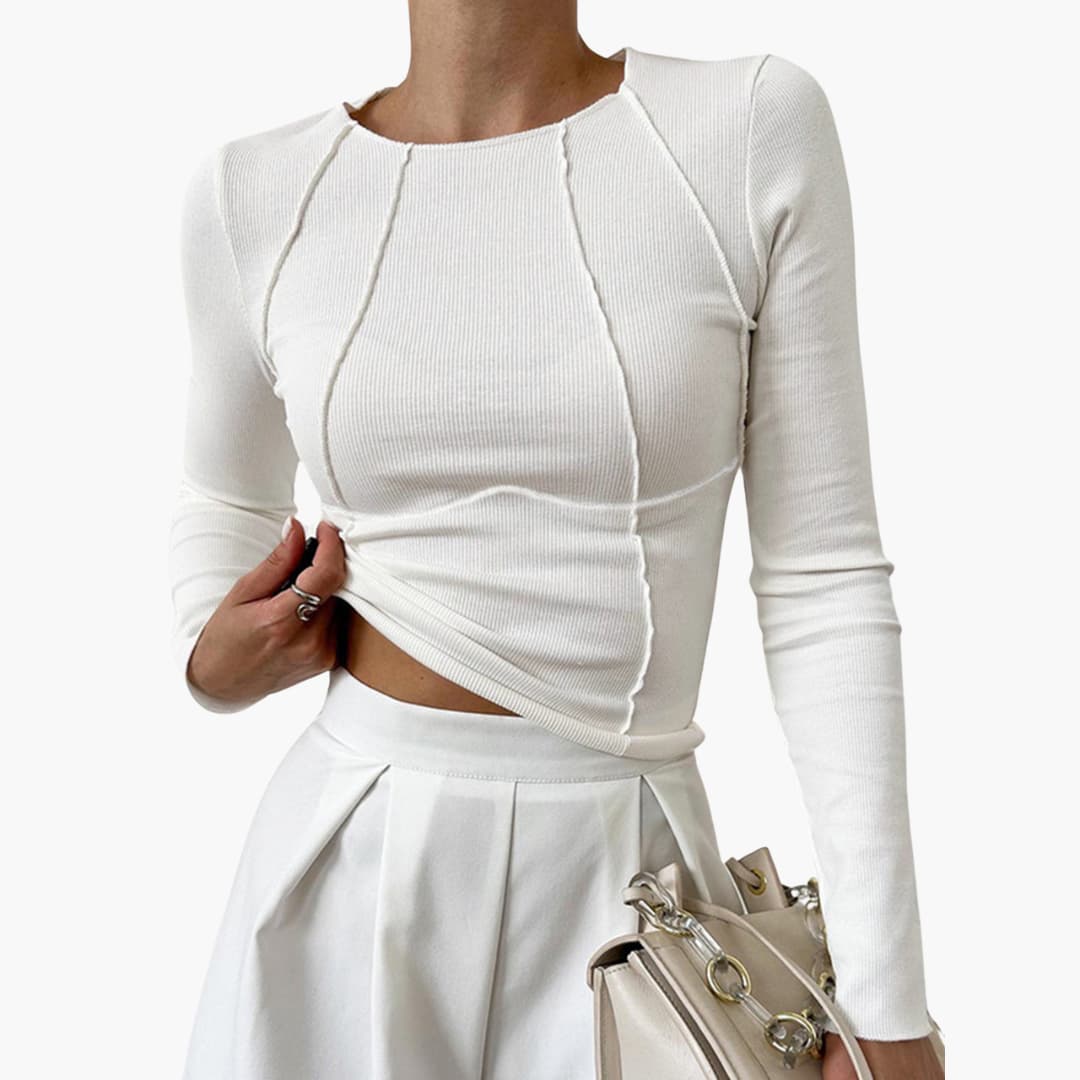 Alva | Sculpted Seam Long Sleeve Top