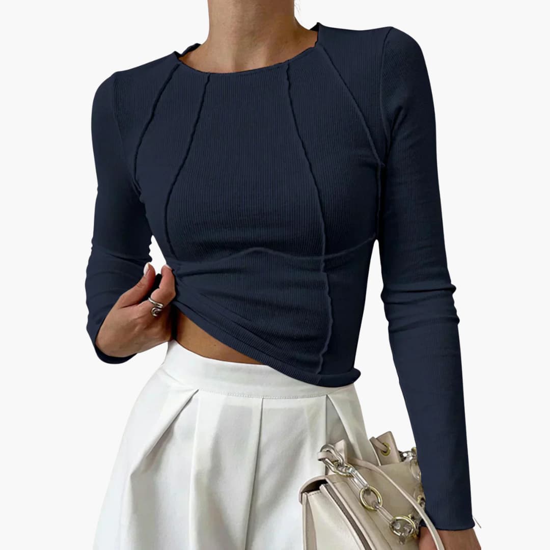 Alva | Sculpted Seam Long Sleeve Top