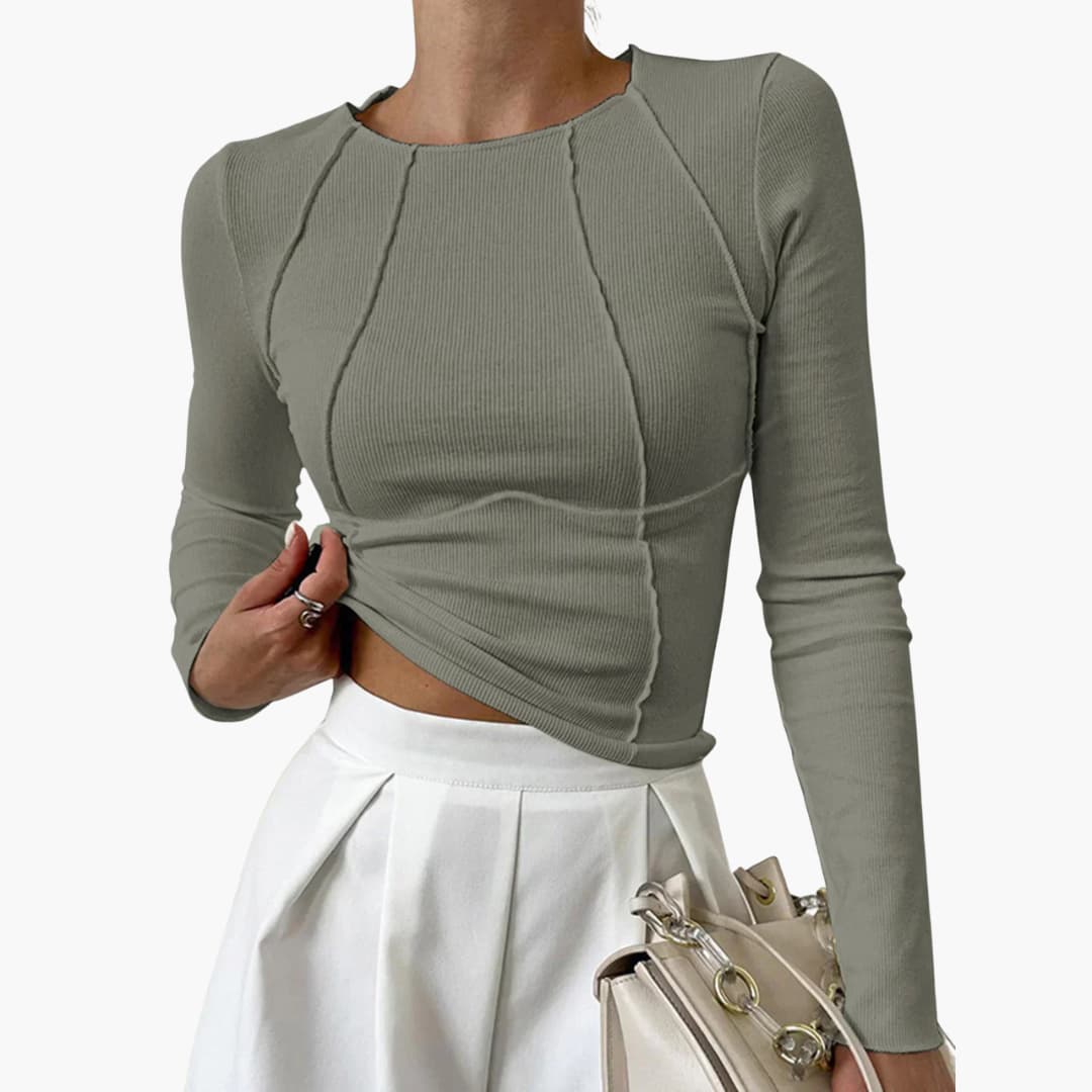 Alva | Sculpted Seam Long Sleeve Top