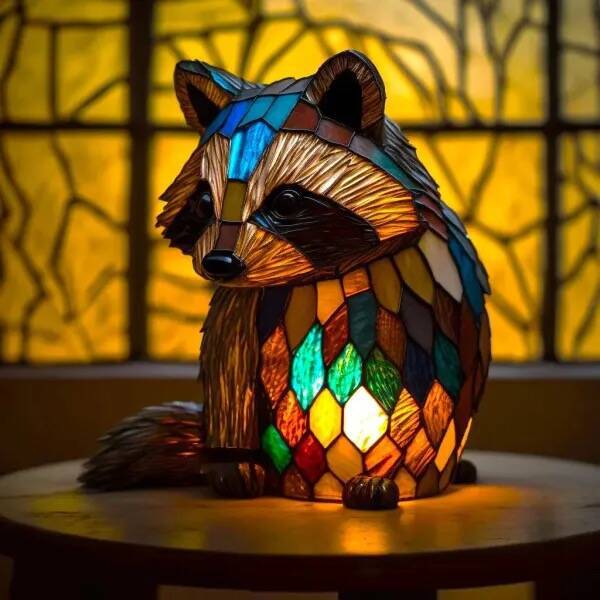 Filou – Mosaic Raccoon Lamp