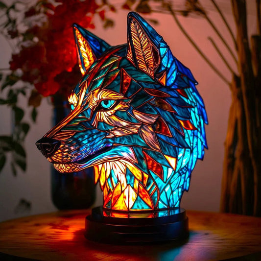 Blaze – Mosaic Wolf Lamp
