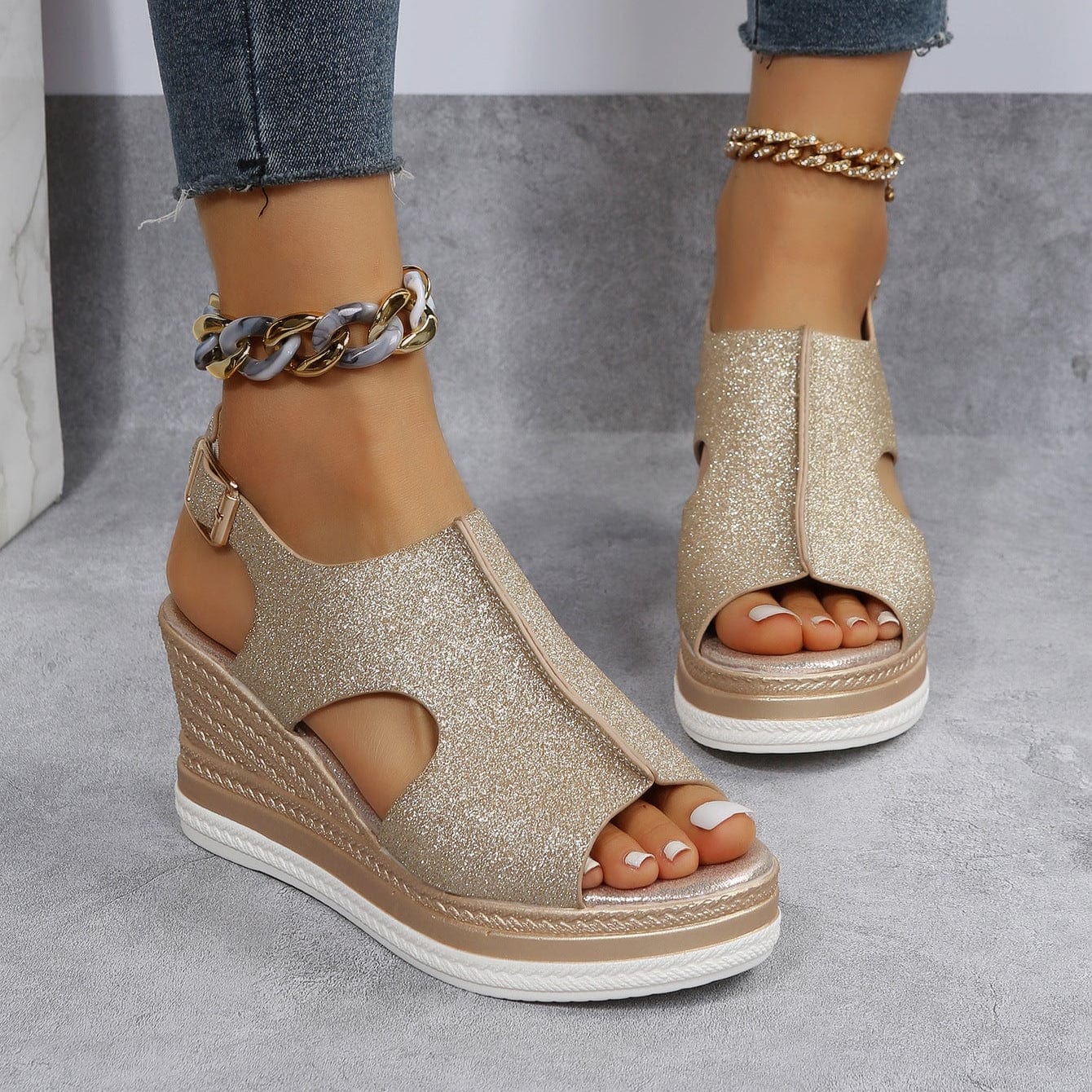 Isolde™ | Glitter-Finish Sandals