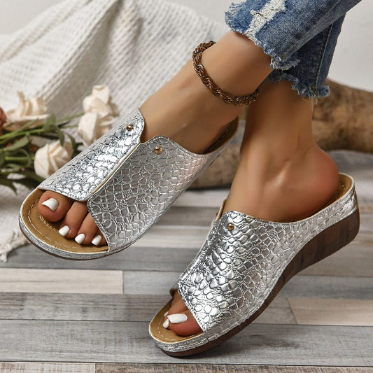 Julissa™ | Metallic Slip-On Sandals