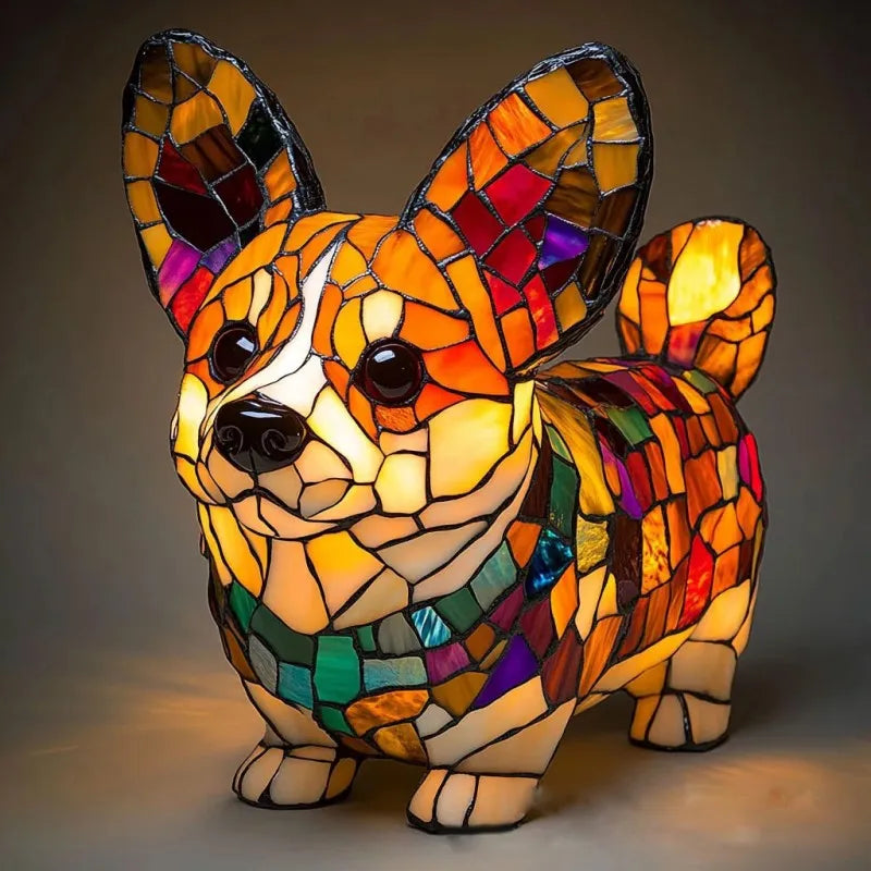 Faye – Mosaic Corgi Lamp