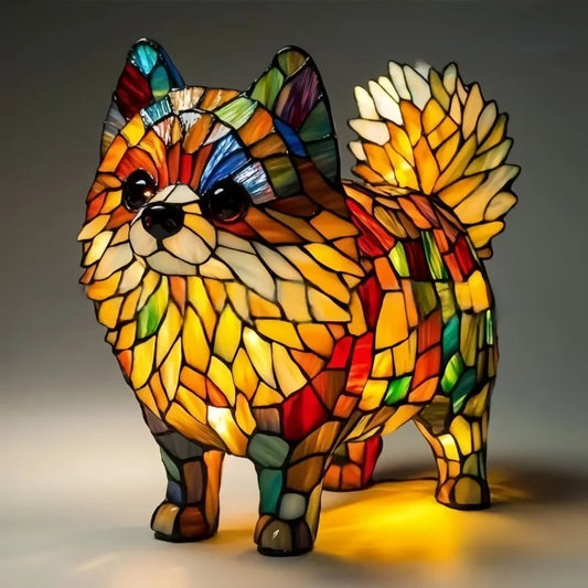 Luna – Mosaic Pomeranian Lamp